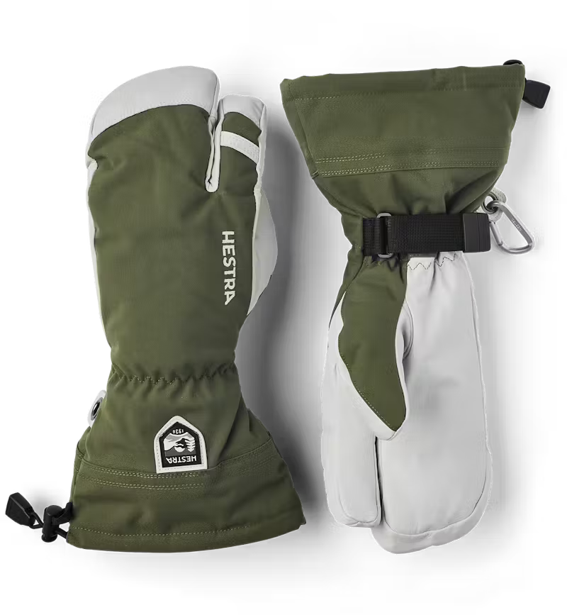 Army Heli Ski Leather 3-Fingers